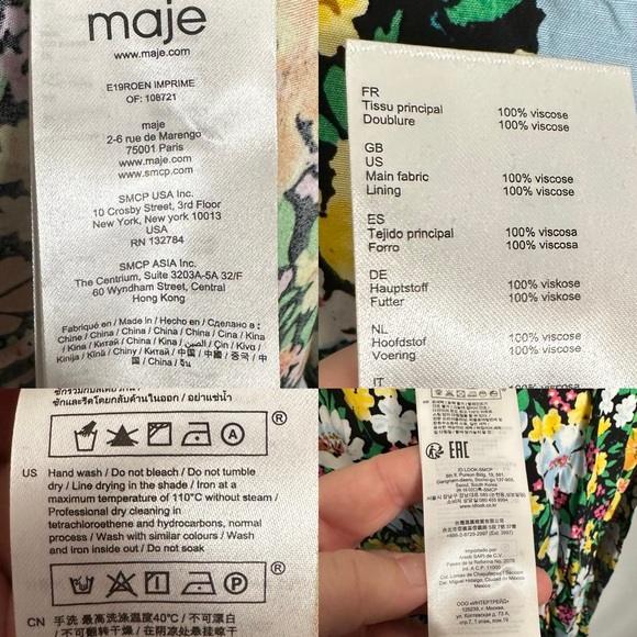 Maje Roen Floral Asymmetric Midi Dress NEW - Picture 11 of 14